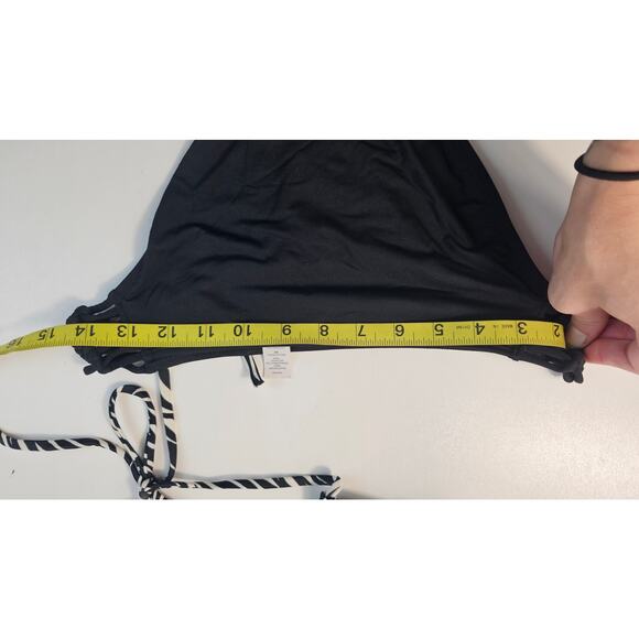 Athleta 2 piece DIFFERENT SIZES XXS top XS bottom halter zebra tie back black - Picture 8 of 8